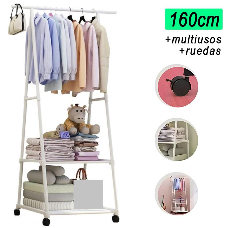 Estante Organizador de Ropa Colgador Perchero de Dormitorio